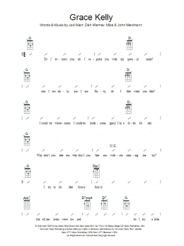 page one of Grace Kelly (Ukulele Chords/Lyrics)