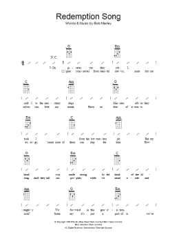 page one of Redemption Song (Ukulele Chords/Lyrics)