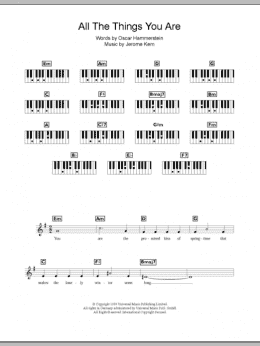 page one of All The Things You Are (Piano Chords/Lyrics)