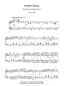 page one of Anitra's Dance (Piano Solo)