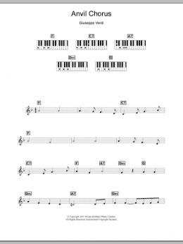 page one of Anvil Chorus (Piano Chords/Lyrics)