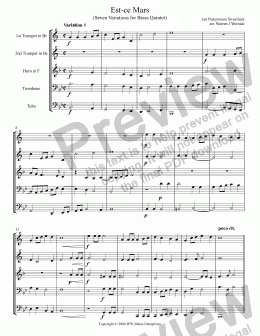 page one of Est-ce Mars  (7 Variations for Brass Quintet)