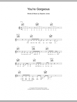 page one of You're Gorgeous (Lead Sheet / Fake Book)