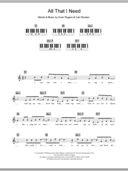 page one of All That I Need (Piano Chords/Lyrics)