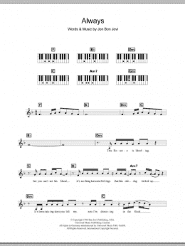 page one of Always (Piano Chords/Lyrics)