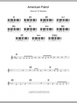 page one of American Patrol (Piano Chords/Lyrics)