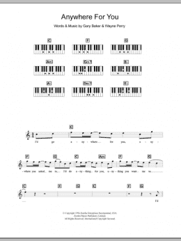 page one of Anywhere For You (Piano Chords/Lyrics)