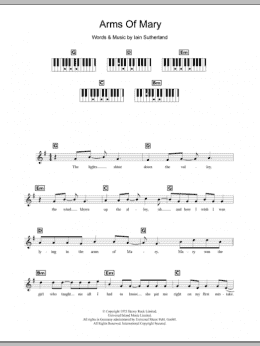 page one of Arms Of Mary (Piano Chords/Lyrics)