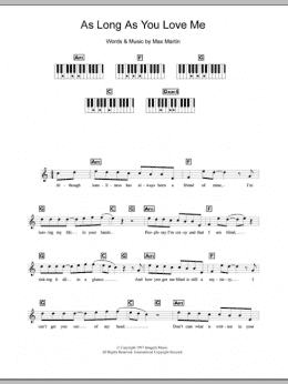 page one of As Long As You Love Me (Piano Chords/Lyrics)