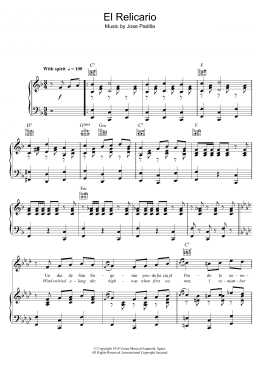page one of El Relicario (Piano, Vocal & Guitar Chords)