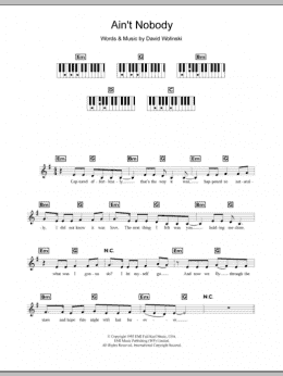 page one of Ain't Nobody (Piano Chords/Lyrics)