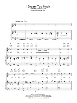 page one of I Dream Too Much (Piano, Vocal & Guitar Chords)
