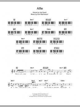 page one of Alfie (Piano Chords/Lyrics)