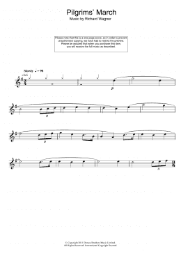 page one of Pilgrims' March (Flute Solo)
