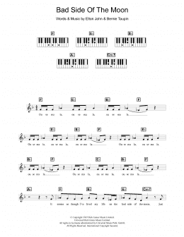 page one of Bad Side Of The Moon (Piano Chords/Lyrics)