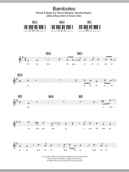 page one of Bamboleo (Piano Chords/Lyrics)