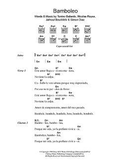 page one of Bamboleo (Guitar Chords/Lyrics)