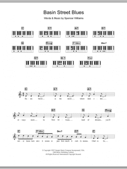 page one of Basin Street Blues (Piano Chords/Lyrics)