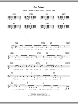 page one of Be Mine (Piano Chords/Lyrics)