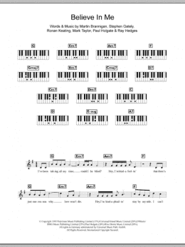 page one of Believe In Me (Piano Chords/Lyrics)