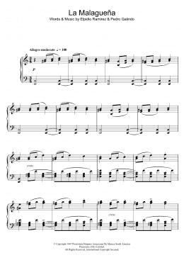 page one of La Malaguena (Piano Solo)