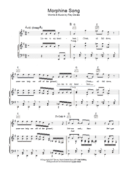 page one of Morphine Song (Piano, Vocal & Guitar Chords)