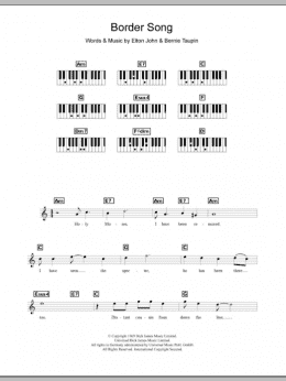 page one of Border Song (Piano Chords/Lyrics)
