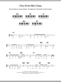 page one of (You Drive Me) Crazy (Piano Chords/Lyrics)