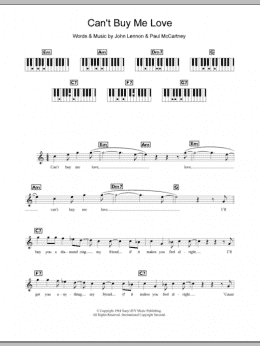 page one of Can't Buy Me Love (Piano Chords/Lyrics)
