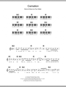 page one of Carnation (Piano Chords/Lyrics)
