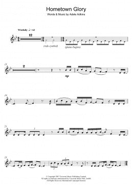 page one of Hometown Glory (Alto Sax Solo)