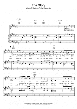 page one of The Story (Piano, Vocal & Guitar Chords (Right-Hand Melody))