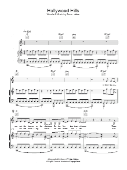 page one of Hollywood Hills (Piano & Vocal)
