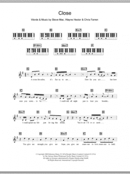 page one of Close (Piano Chords/Lyrics)