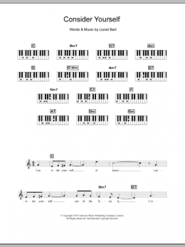 page one of Consider Yourself (Piano Chords/Lyrics)