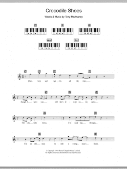 page one of Crocodile Shoes (Piano Chords/Lyrics)