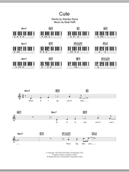 page one of Cute (Piano Chords/Lyrics)