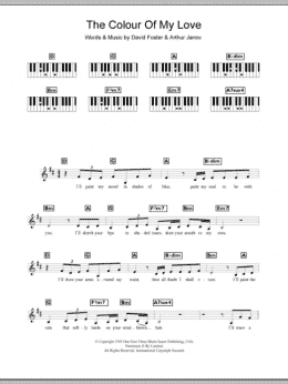 page one of The Colour Of My Love (Piano Chords/Lyrics)