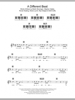 page one of A Different Beat (Piano Chords/Lyrics)