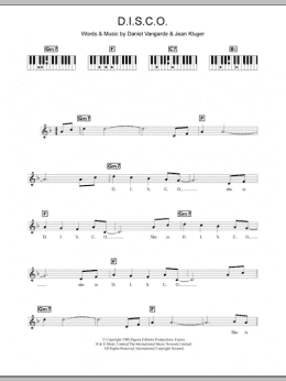 page one of D.I.S.C.O. (Piano Chords/Lyrics)