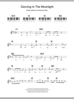 page one of Dancing In The Moonlight (Piano Chords/Lyrics)