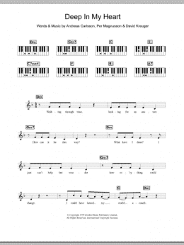 page one of Deep In My Heart (Piano Chords/Lyrics)