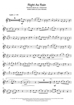 page one of Right As Rain (Flute Solo)