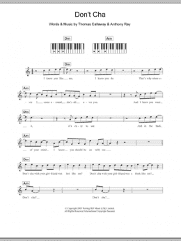 page one of Don't Cha (Piano Chords/Lyrics)