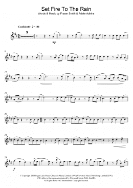 page one of Set Fire To The Rain (Alto Sax Solo)