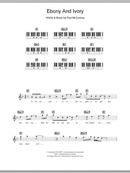 page one of Ebony And Ivory (Piano Chords/Lyrics)