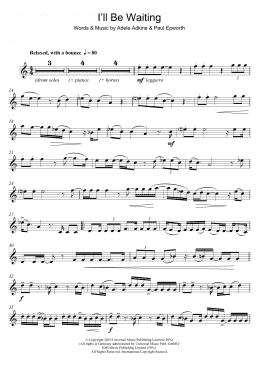 page one of I'll Be Waiting (Clarinet Solo)