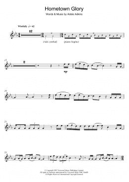 page one of Hometown Glory (Clarinet Solo)
