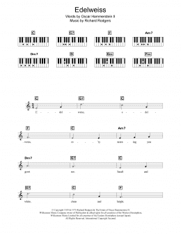 page one of Edelweiss (Piano Chords/Lyrics)