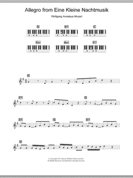 page one of Allegro from Eine Kleine Nachtmusik K525 (Piano Chords/Lyrics)